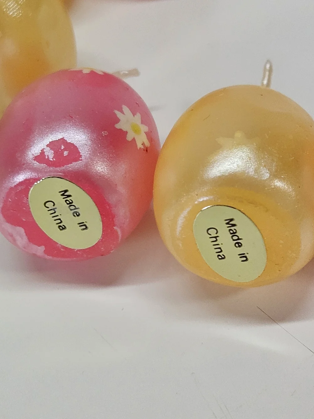 VINTAGE Mini Pastel Flower Detail Egg Shaped Candles Set of 12 Easter